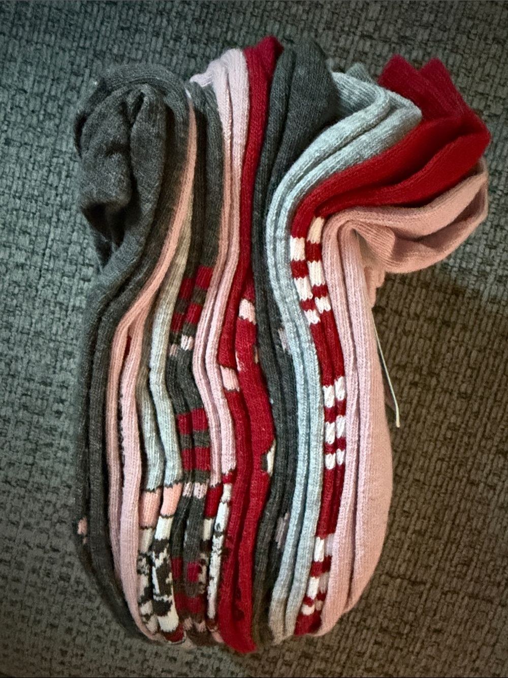 Disney Pink & Red Mickey Holiday Crew Socks - Picture 5 of 5